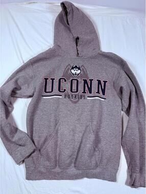 Gildan Grey Heavy Blend UCONN Hoodie Sweatshirt Small